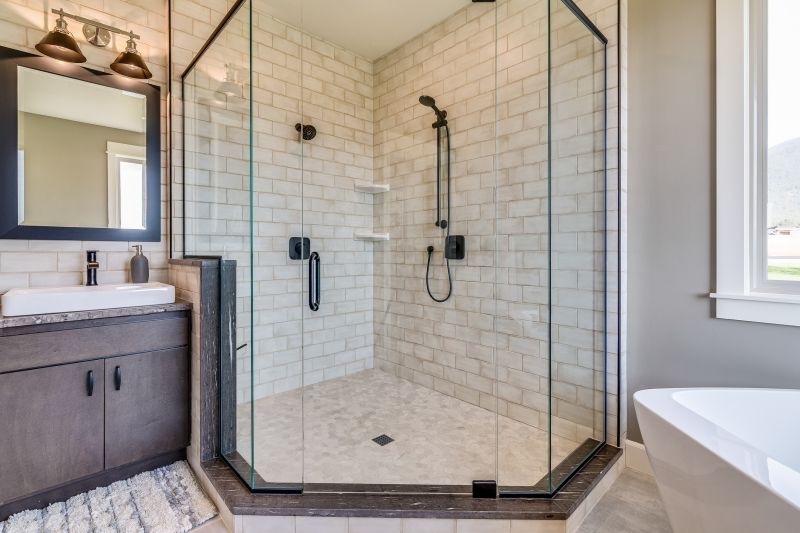 Glass Shower with Frameless Design